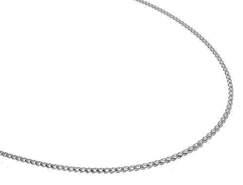 14k white gold solid franco link chain 1mm – close-up of four-sided woven link construction on white background