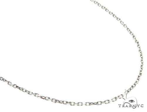 14K white gold 1.4mm cable link chain, 20 inches with spring ring clasp