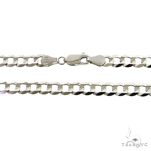 14K White Gold Solid Curb Link Chain 20 Inches 5.7mm 31646 - Image 4
