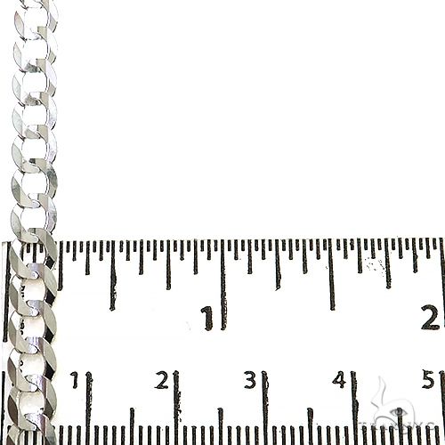 14K White Gold Solid Curb Link Chain 20 Inches 5.7mm 31646 - Image 5