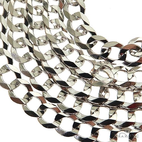 14K White Gold Solid Curb Link Chain 22 Inches 4.7mm 31651 - Image 3