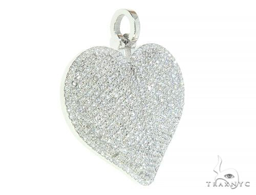 14K White Gold Diamond Heart Pendant 65846 - Image 2