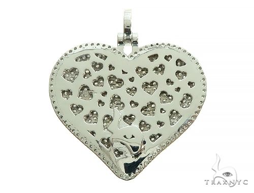 14K White Gold Diamond Heart Pendant 65846 - Image 3