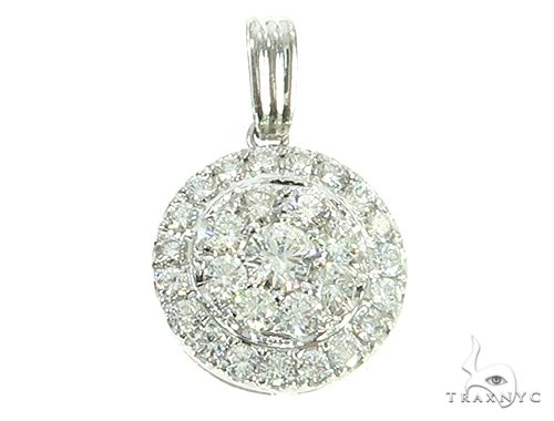 14K Gold Diamond Round Cluster Pendant 65821 - Image 2