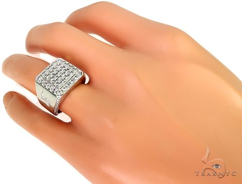 14K White Gold Diamond TraxNYC Ring With Logo, photo 8 of 8