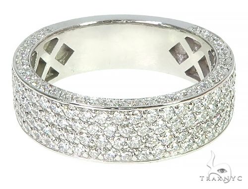 14K White Gold Diamond Wedding Band, photo 2 of 8