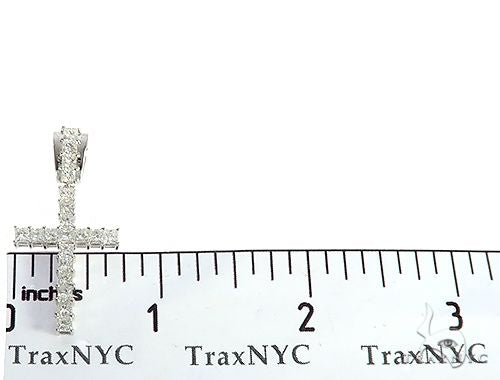 14K White Gold Princess Cut Diamond Manhattan Cross, photo 6 of 7