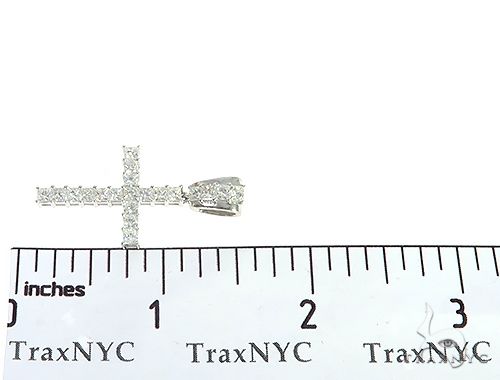 14K White Gold Princess Cut Diamond Manhattan Cross, photo 7 of 7