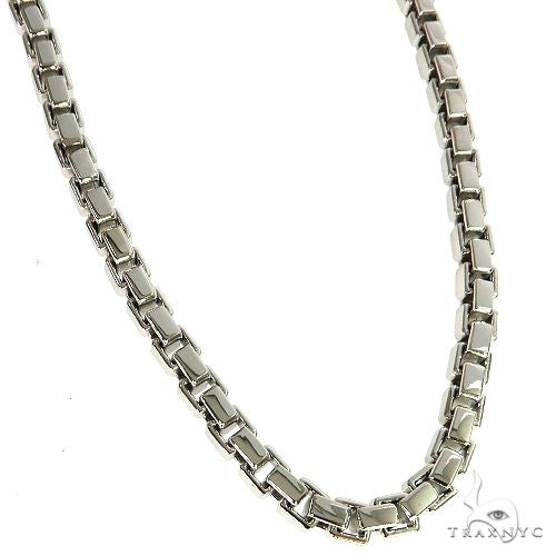 14K White Gold Solid Box Link 5.1mm 26 Inches 68168 | TraxNYC