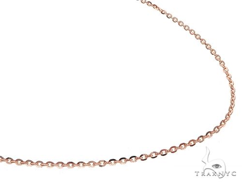 14K Solid Rose Gold Mirror Rolo Chain 22 Inches 1mm 65593