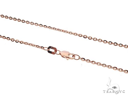 14K rose gold mirror finish rolo chain necklace 22 inches, 1mm delicate links