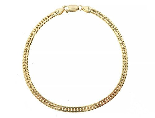 14K Yellow Gold Double Curb Link Bracelet 8 inches 3.5mm 65195 - Image 1