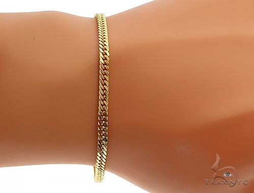 14K Yellow Gold Double Curb Link Bracelet 8 inches 3.5mm 65195 - Image 4