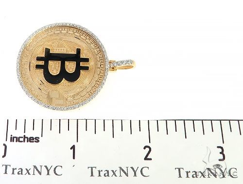 14K Yellow Gold 1.5 Inch Bitcoin Pendant, photo 7 of 7