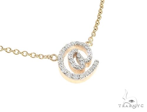 14K Yellow Gold At Sign Diamond Necklaces 65478 - Image 2