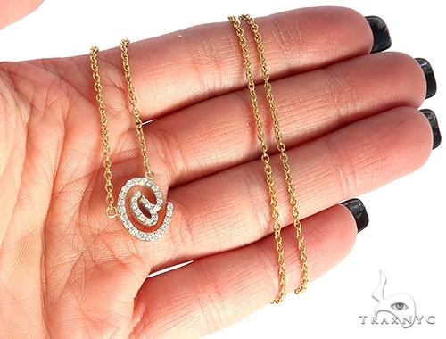 14K Yellow Gold At Sign Diamond Necklaces 65478 - Image 5