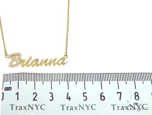 14K Yellow Gold Brianna Dimond Name Pendant 65822 - Image 7