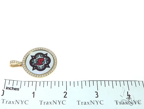 14K Yellow Gold Custom Diamond Holographic Prism Photo Pendant, photo 6 of 10