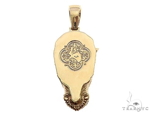 14K Yellow Gold Custom Made Rhino Pendant 65588 - Image 3