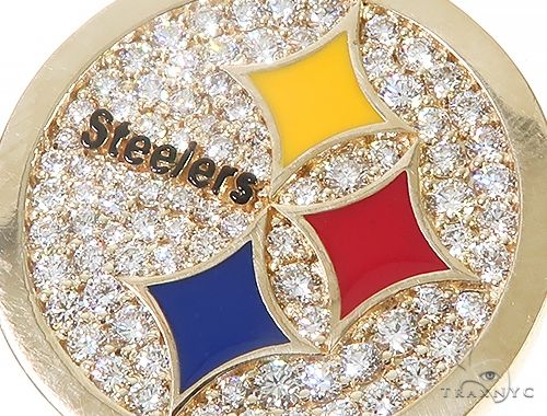 14K Yellow Gold Small Custom Steelers Pendant, photo 4 of 7