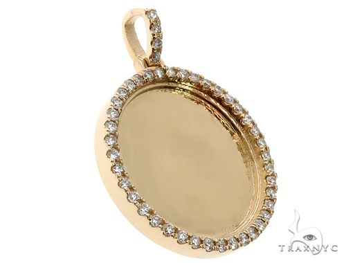 14K Gold Customizable Photo Pendant 1 inch 64624 - Image 2