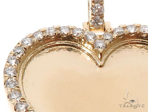 14K Gold Customizable Heart Photo Pendant 1 inch 64627 - Image 4
