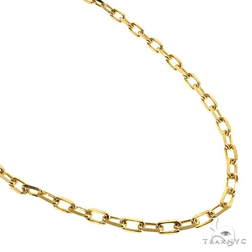 14K yellow gold anchor cable link chain, diamond cut, 22 inches, 3.7mm men's style