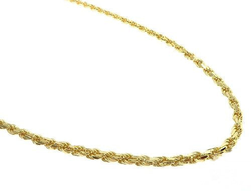 14K Yellow Gold Diamond Cut Solid Rope Chain 3.5mm 66298