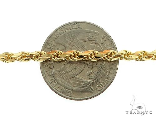 14K Yellow Gold Diamond Cut Solid Rope Link Chain 22 Inches 3.5mm 66298 - Image 5