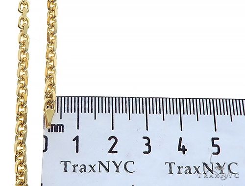14K Yellow Gold Diamond Cut Solid Cable Link Chain 3.5mm, photo 6 of 6