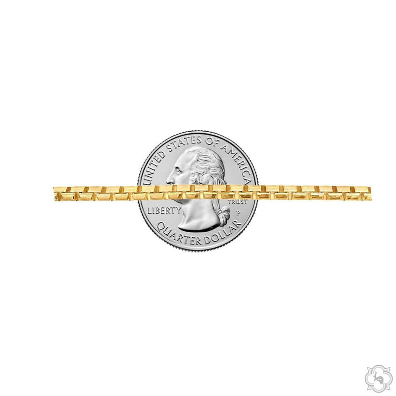 14K Yellow Gold Diamond Cut Solid Round Box Link Chain 22 Inches 3mm 70642 - Image 3