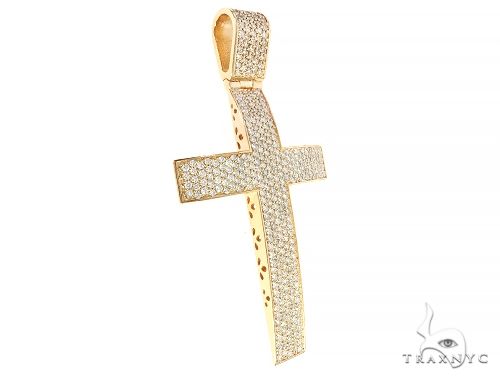 14K Yellow Gold Diamond Large Cross, photo 2 of 7