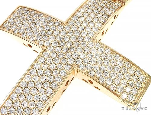 14K Yellow Gold Diamond Large Cross, photo 4 of 7