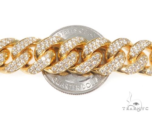 14K Yellow Gold Diamond Miami Cuban Link Chain 20 Inches 12mm 64098 - Image 3