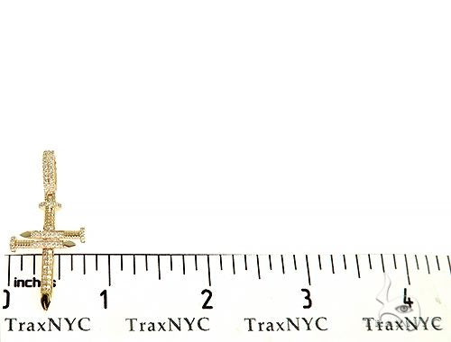 14K White Gold Diamond Nail Cross Pendant, view 7
