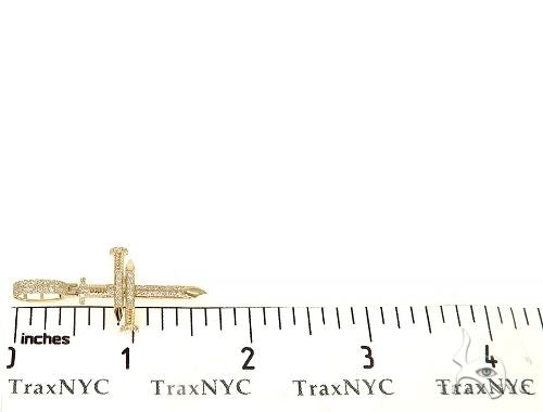 14K White Gold Diamond Nail Cross Pendant, view 8