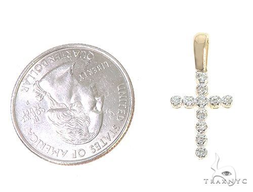 14K Gold Diamond Small Cross, photo 5 of 7