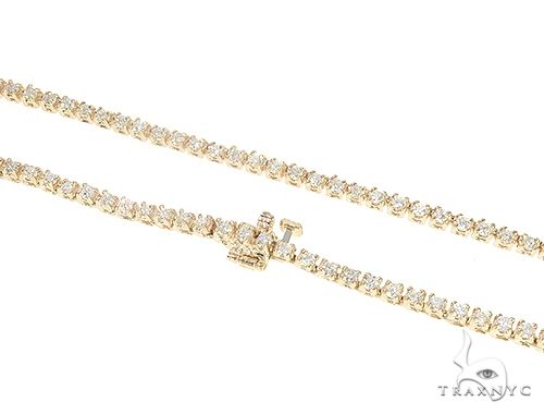 14K yellow gold 22-inch diamond tennis chain necklace with 2mm slim design