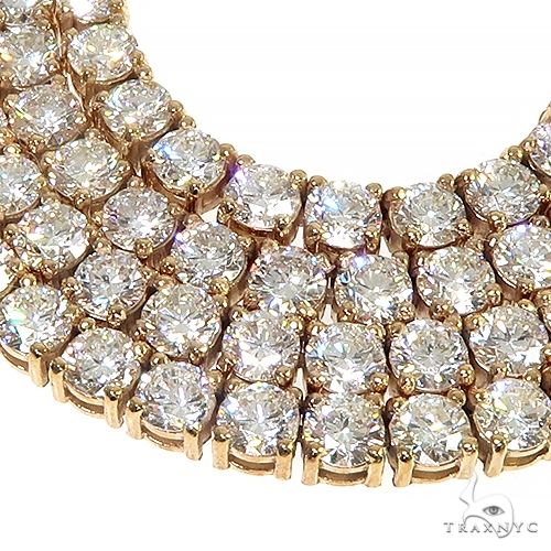 14K Yellow Gold Diamond Tennis Chain 16' 3.5mm 66636 - Image 4