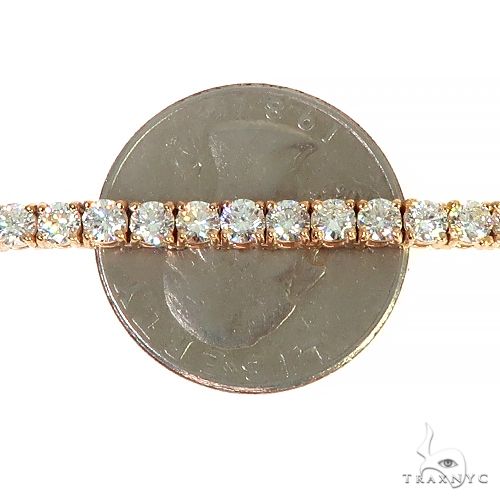 14K Yellow Gold Diamond Tennis Chain 16' 3.5mm 66636 - Image 5
