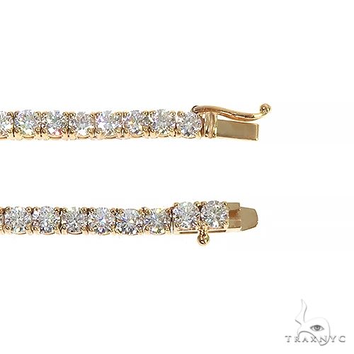 14K Yellow Gold Diamond Tennis Chain 16' 3.5mm 66636 - Image 6