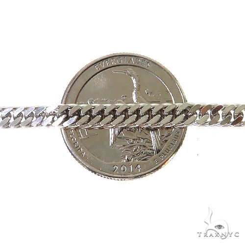 14K Solid White Gold Double Curb Link Chain 22 inches 4.6mm, photo 5 of 6