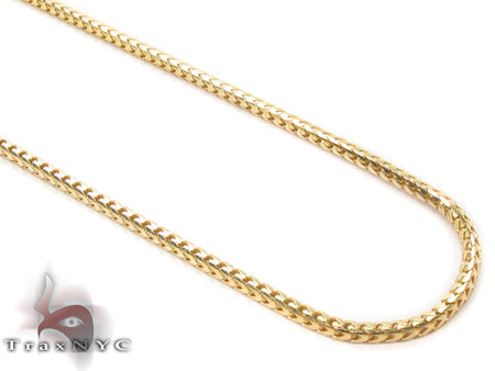 14K yellow gold Franco, 1mm wide, 20 inches, high polish
