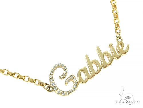 14K Yellow Gold Gabbie Dimond Name Pendant 65868 - Image 2