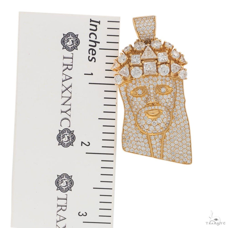 14K Yellow Gold Jesus Diamond Pendant 7.74 CT 69754 - Image 4