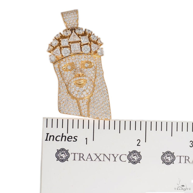 14K Yellow Gold Jesus Diamond Pendant 7.74 CT 69754 - Image 5