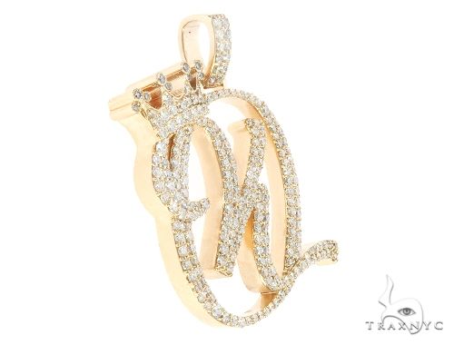 14K Yellow Gold KQ Pendant 65513 - Image 2