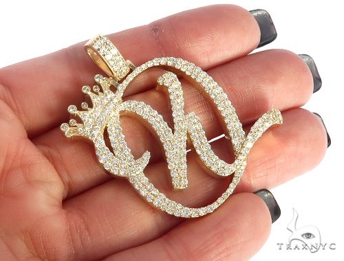 14K Yellow Gold KQ Pendant 65513 - Image 6