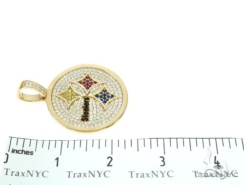 14K Yellow Gold Large Custom Steelers Pendant 65748 - Image 6