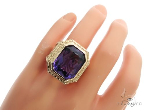 14K Yellow Gold Holy Amethyst Ring, photo 7 of 8
